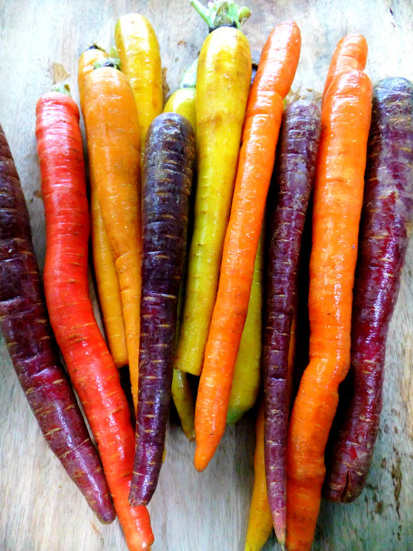 raw rainbow carrots