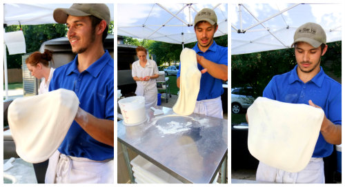 rolling pizza dough