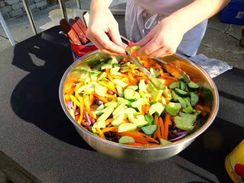 making salad