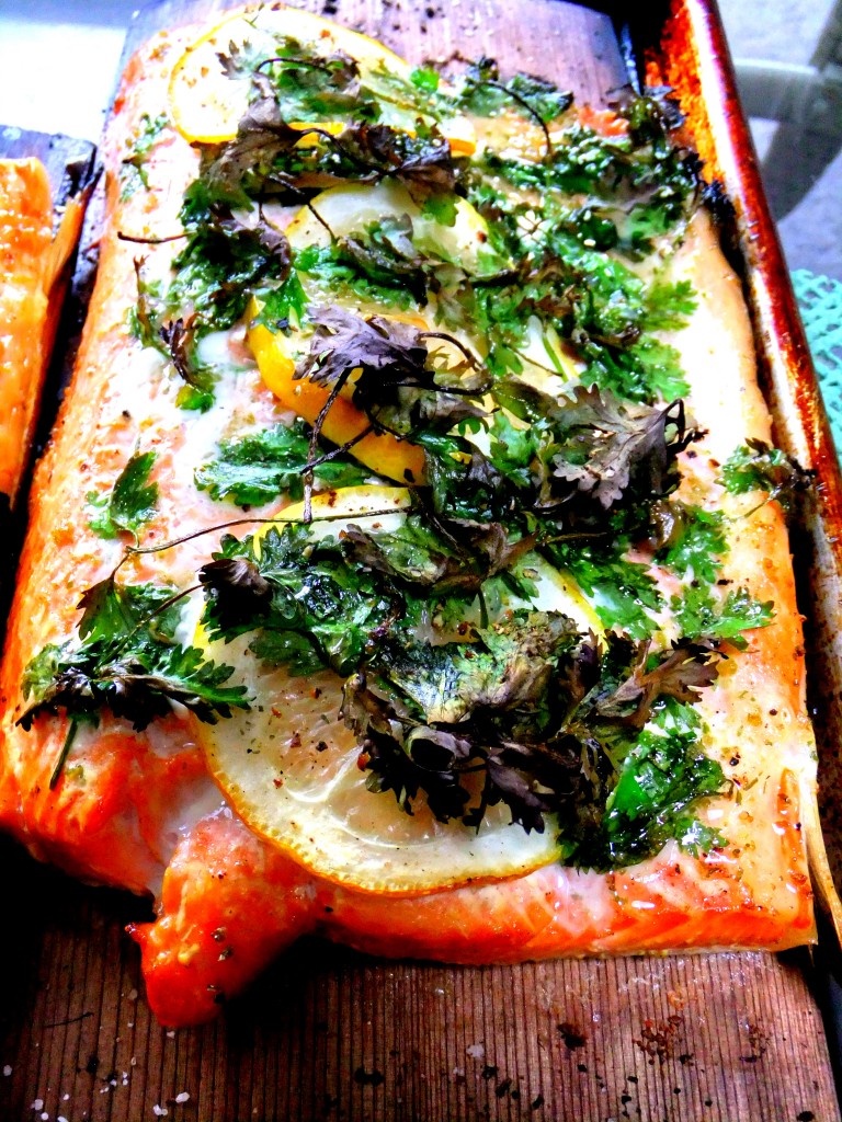 cedar planked salmon