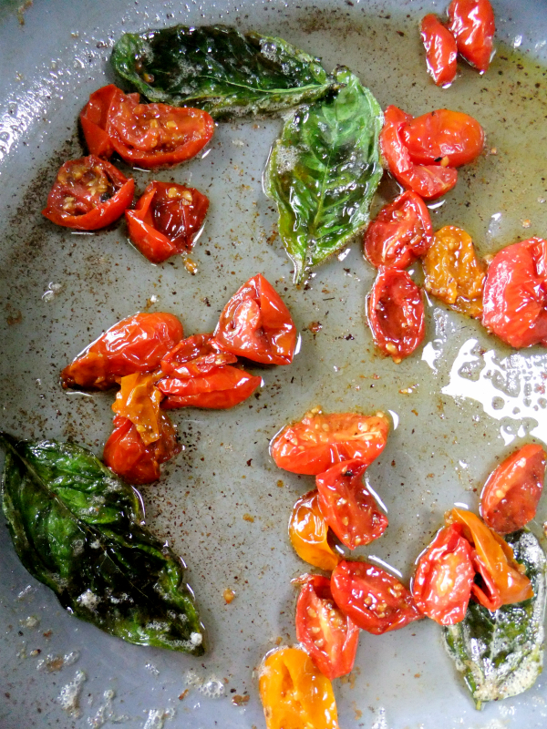 brown butter, basil and blistered tomatoes