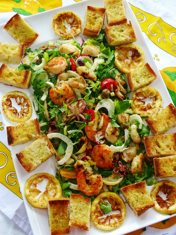summer grilled seafood salad