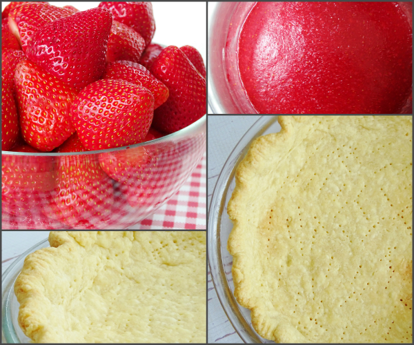 making fresh strawberry pie