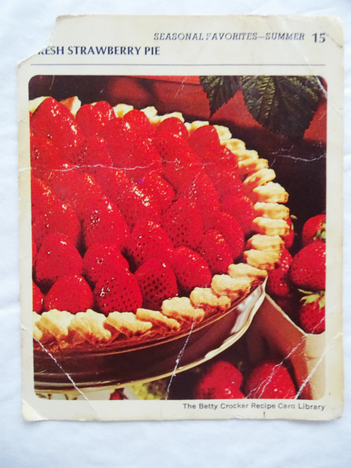 fresh strawberry pie recipe card