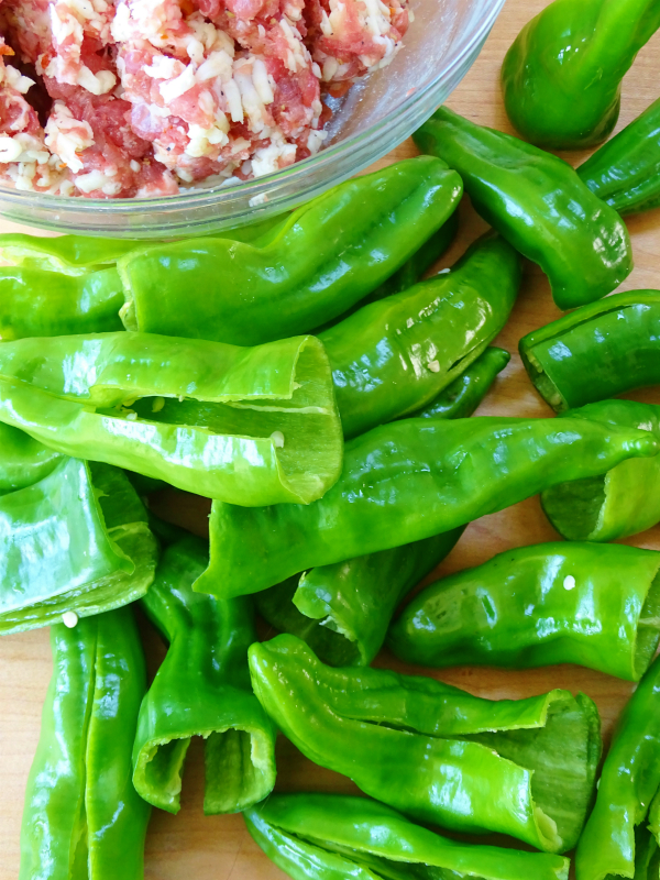 stuffing peppers