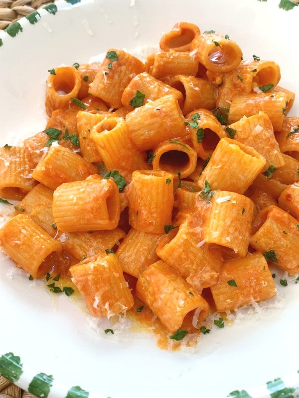 pasta and sauce
