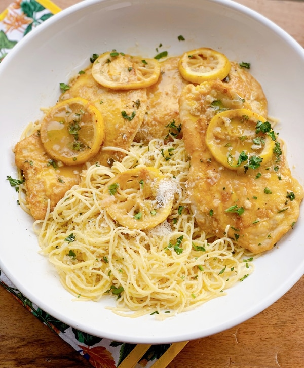 Lemon chicken with noodles