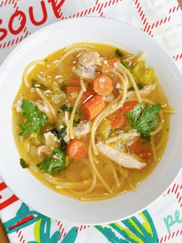 chicken soup with spaghetti
