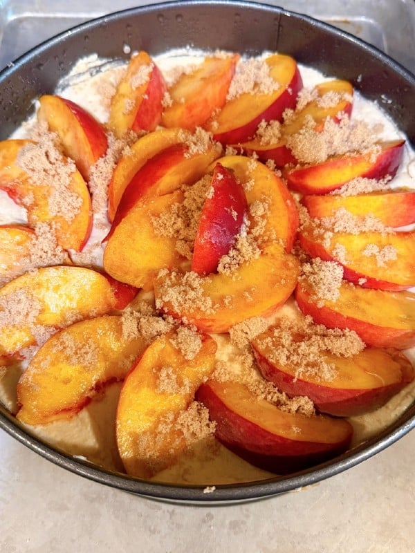 oven ready peach cake