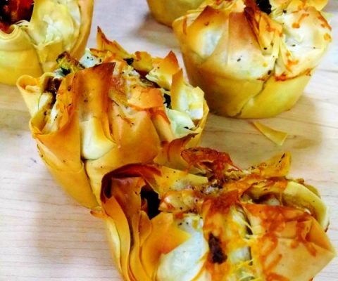 veggie bundle in phyllo