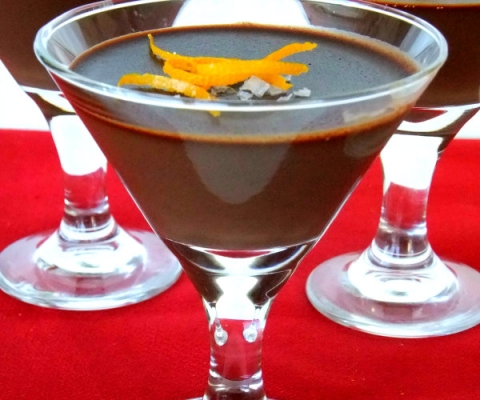 dark chocolate panna cotta with orange