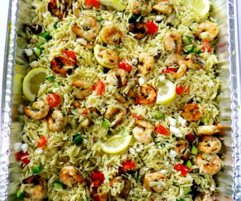 grilled shrimp and orzo salad