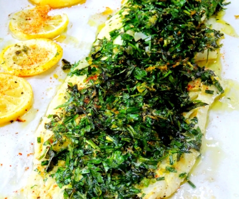 herb crusted fish