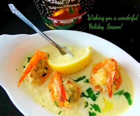 crab stuffed shrimp with champagne cream sauce
