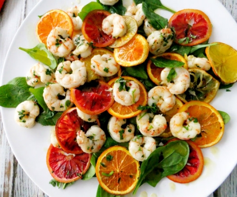 roasted citrus with shrimp