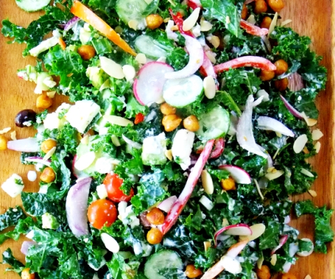 creamy lemon kale salad