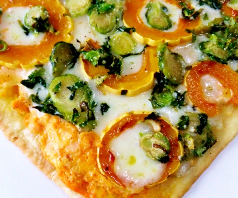 brussels sprout and squash flatbread